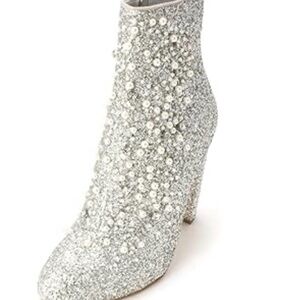 Jessica Simpson Sparkling Silver Heeled Boots